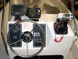 Boston Whaler console-mounted electronics